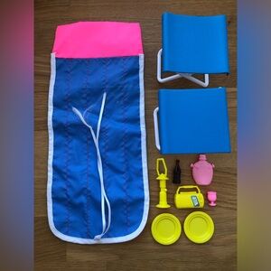 Vintage 1990 Mattel Barbie All American Camping Playset - Incomplete